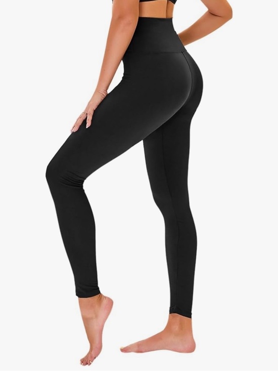 Pants - Black High Waisted Tummy Control Leggings | Stretch | Non See Thru Leggings